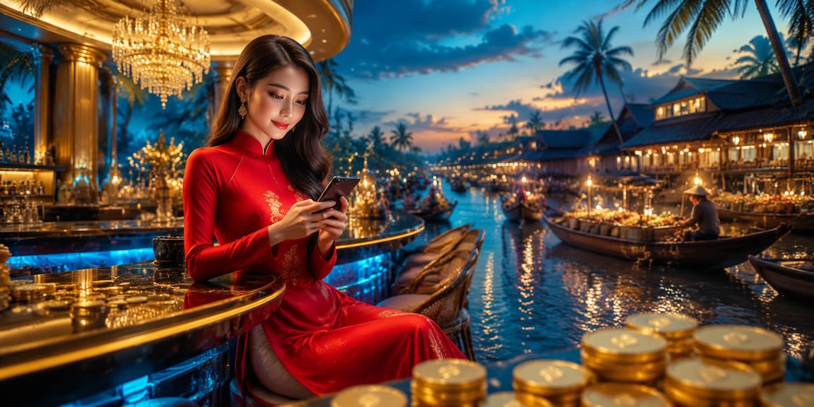 Người phụ nữ mặc áo dài tham gia bàn baccarat tại Cần Thơ với không khí sôi động