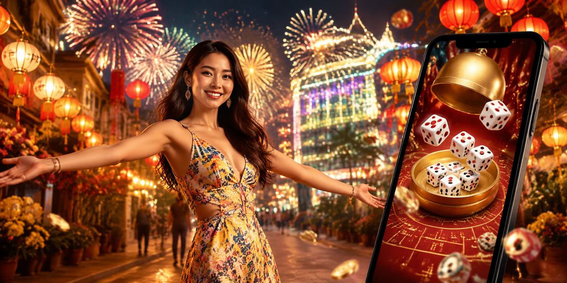 Người chơi phân tích kèo tài xỉu với xúc xắc và đèn lồng trang trí tại Hà Nội