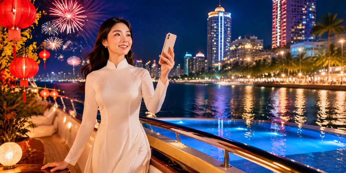Người chơi tại Nha Trang truy cập casino di động trong trang phục áo dài truyền thống